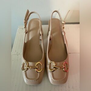 Slingback Loafer Block Heels Size 5.5